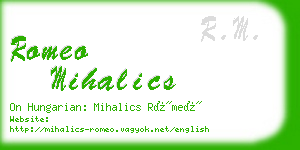 romeo mihalics business card